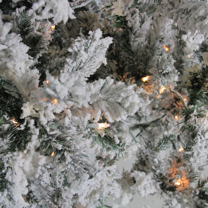 Northlight 12' Pre-Lit Heavily Flocked Pine Medium Artificial Christmas Tree - Clear Lights, 2 of 4
