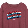 Women's - Marvel - Captain America Logo Lightweight French Terry Wide Neck Long Sleeve Graphic Shirt - 2 of 4