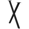 vidaXL Dining table legs 2 pcs X-shaped 80x(72-73) cm steel black - 3 of 4