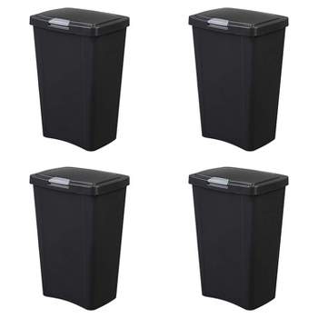  Hefty Touch-Lid 13.3-Gallon Trash Can, Black, Holds