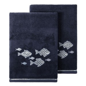 Linum Home Textiles 100% Turkish Cotton FIGI Embellished Towel Set - 1 of 4