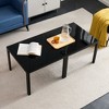 NicBex Modern Square Nesting Coffee Table Set of 2 with Glass Top and Metal Frame for Living Room and Bedroom - 2 of 4