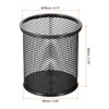 Unique Bargains Metal Large Capacity Round Desk Accessories Mesh Pen Holder - 2 of 4