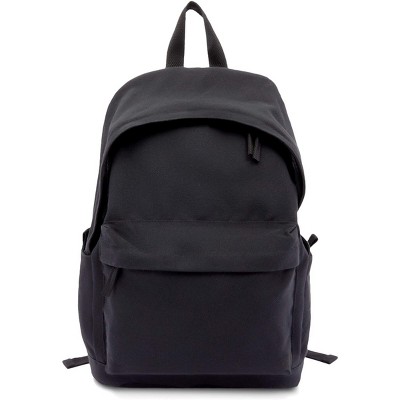 Okuna Outpost Black Canvas Backpack with Padded Shoulder Straps for Men and Women, School Supplies, 17x13 in