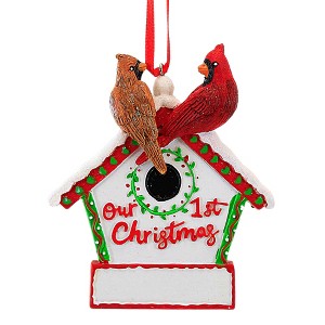 Kurt S. Adler 3.75 In Our 1St Christmas Birdhouse Christmas Tree Ornament , Cardinals Personalize (1PC) - 1 of 3
