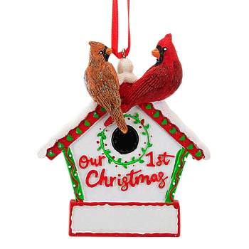 Kurt S. Adler 3.75 In Our 1St Christmas Birdhouse Cardinals Personalize Tree Ornaments