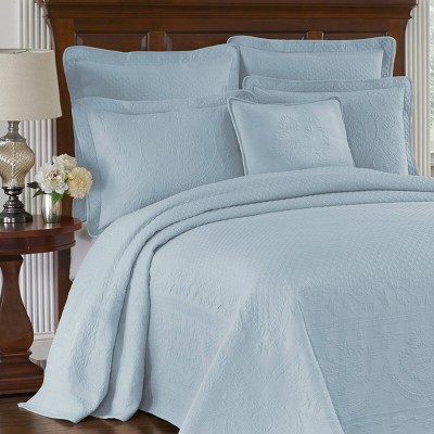 King Blue Cotton Embroidered Hypoallergenic Sham