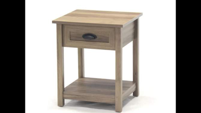 County Line Side Table with Drawer &#38; Open Shelf - Salt Oak, 2 of 9, play video