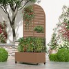 Wooakway 72"H Arch Metal Planter Box with Trellis Raised Garden Bed with Arbor Privacy Screen with Wheels - 2 of 4