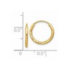 Black Bow Jewelry 1.5mm x 15mm 14k Yellow Gold Satin Diamond-Cut Endless Hoop Earrings - 4 of 4