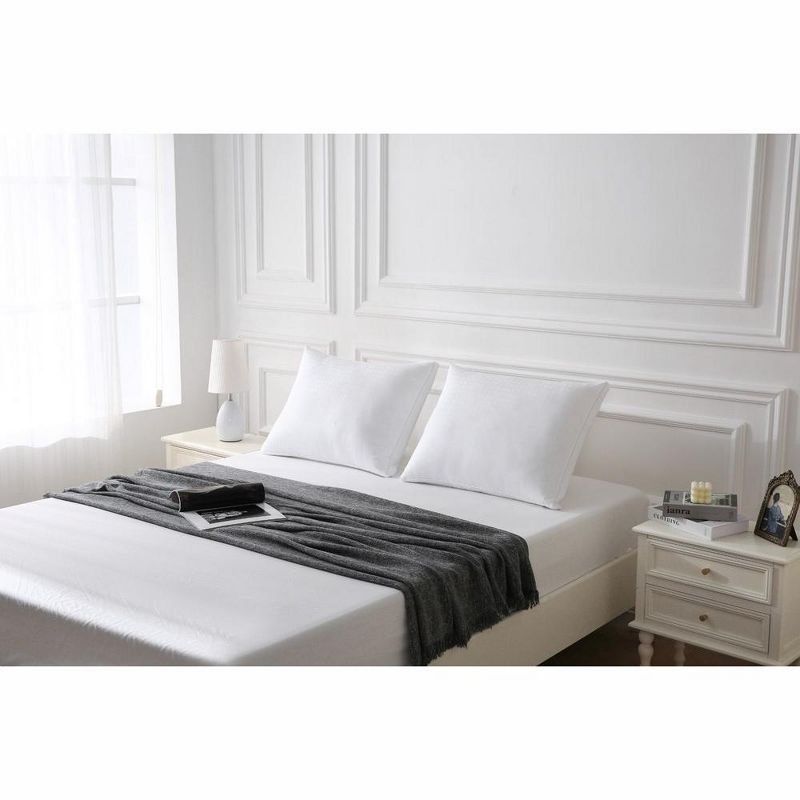 Maxi Down Alternative Cotton Top Bed Pillow - Single Pillow White, 2 of 8