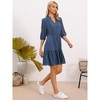 INSPIRE CHIC Women's Summer V Neck Half Sleeve Elastic Waist Flowly Swing A Line Beach Dress - 4 of 4