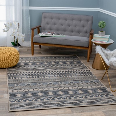 78" Brown Abstract Synthetic Round Washable Area Rug