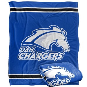 University Of Alabama In Huntsville Primary Logo Stripes Silky 50x60 Blanket, 1 Sided - 1 of 4