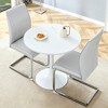 3/5 PCS Round Dining Table Set Modern Dining Set Kitchen Table Set with Upholstered Chairs, White/Black/Gray-Modernluxe - 3 of 4