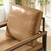 Airsurfer Tech Cloth Retro Accent Chair with Soft Cushion, Metal Armrests, Black Frame, Modern Armchair for Living Room, Bedroom, Office - 4 of 4