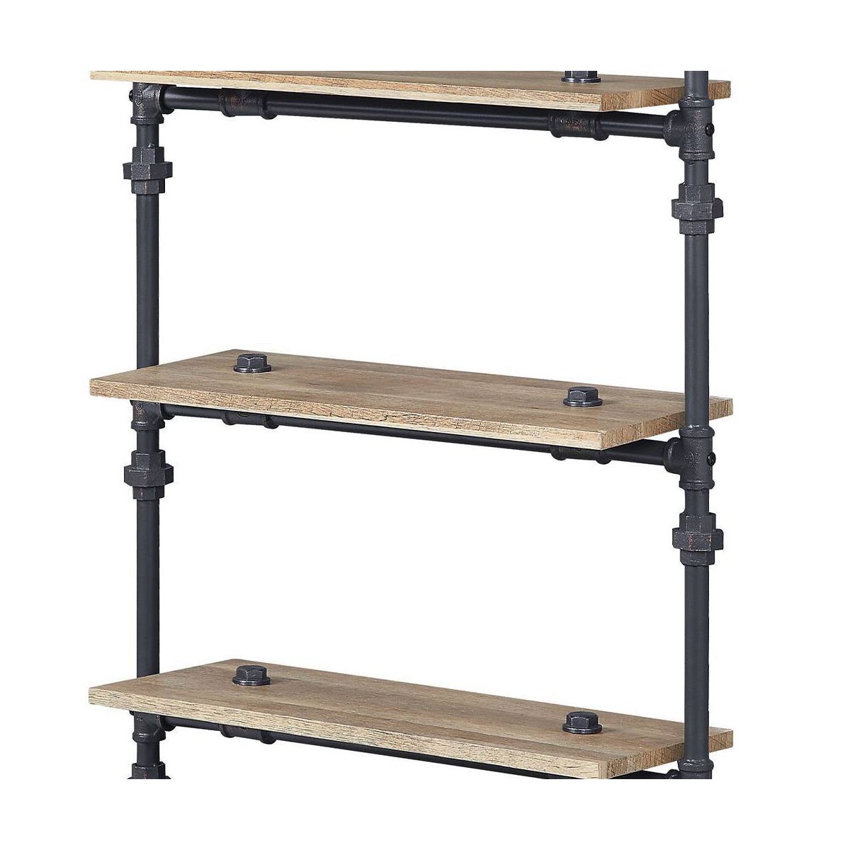 59" Brantley Decorative Bookshelf Oak and Sandy Black Finish - Acme Furniture: 5-Tier, Metal Frame, Open Shelving Unit, No Tools Assembly - thumbnail 4