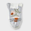 Women's Chamomile 3pk Mid Crew Socks - A New Day™ Heather Gray/Ivory 4-10: Recycled Polyester, Floral Knit - 2 of 3