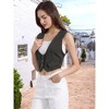 Allegra K Women's Vintage Button-Up Sleeveless Cropped Jean Waistcoat Vest - 2 of 4