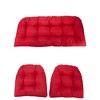 Northlight 3-Piece Wicker Furniture Cushion Set, Red - 3 of 3