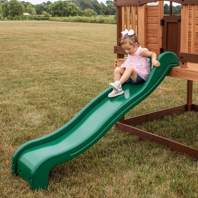 Echo Heights Elevated Cedar Playhouse with Slide and Kitchen