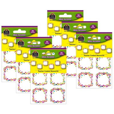 Teacher Created Resources® Confetti Mini Accents, 36 Per Pack, 6 Packs