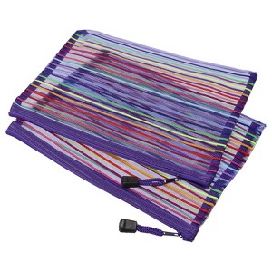 Unique Bargains Mesh Document Pencil Home Office Storage Zipper Pouches 6 Pcs - 1 of 3