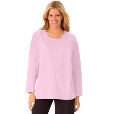 Dreams & Co. Plus Size Satin Trim Sleep Tee