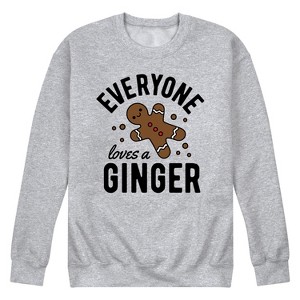 Men's - Instant Message - Everyone Loves Gingerbread Man Graphic Fleece Sweatshirt - 1 of 4