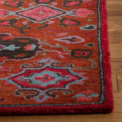 Handmade Blue Round Tufted Wool Rug, 36-inch