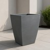 Tusco Modern Tall Slate Square Polyethylene Indoor/Outdoor Flower Pot Planter, Grey, 23in - 3 of 3