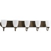 Progress Lighting Gather 5-Light Bath Bracket, Antique Bronze, Etched Glass Shades - image 3 of 3