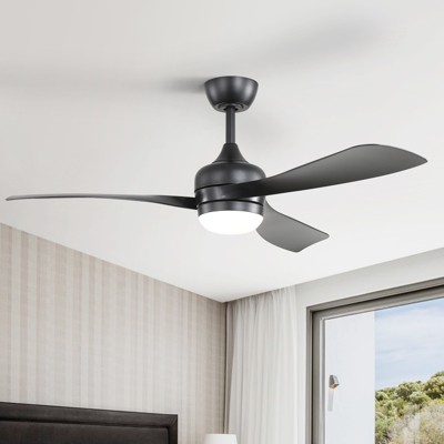 52 Inch Ceiling Fans with Lights and Remote Dimmable LED ABS Blades 6 Speeds Reversible DC Motor Noiseless Ceiling Fan for Bedroom Living Room Office