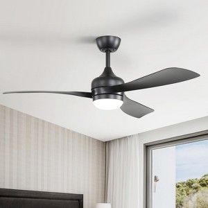 52 Inch Ceiling Fans with Lights and Remote Dimmable LED ABS Blades 6 Speeds Reversible DC Motor Noiseless Ceiling Fan for Bedroom Living Room Office - 1 of 4
