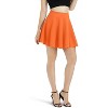 Women's Basic Stretch Flared Skater Skirt - Versatile Casual Mini Skirt for Effortless Style Orange Orange Medium - 2 of 4