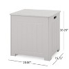 Modern Bathroom Cabinet with Flip Top Lid, Faux Wood Laundry Hamper Storage Cabinet for Bathroom or Bedroom - 3 of 4