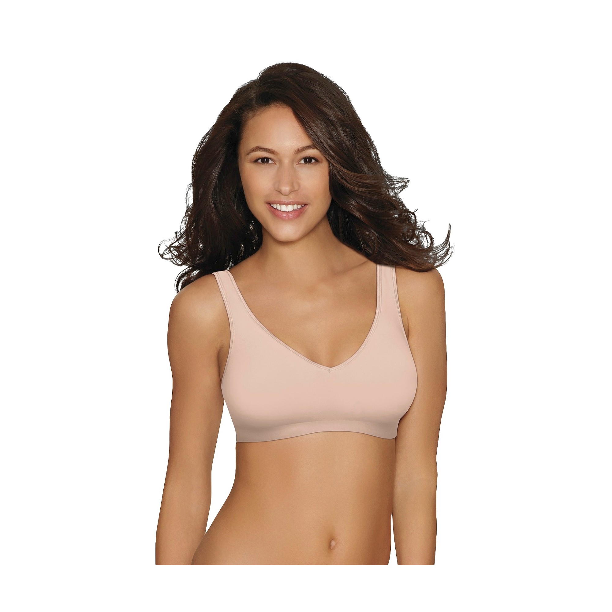 Hanes Women's Full Coverage SmoothTec Band Unlined Wireless Bra G796 - Nude  L, Size: Large, by Hanes