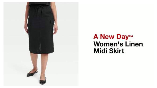 Women's Linen Midi Skirt - A New Day™, 2 of 10, play video