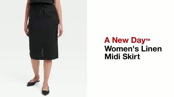 Women's Linen Midi Skirt - A New Day™, 2 of 10, play video