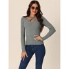 Seta T Women's Winter Long Sleeve Ribbed Knitted Casual Cut Out Pullover Sweater - 3 of 4