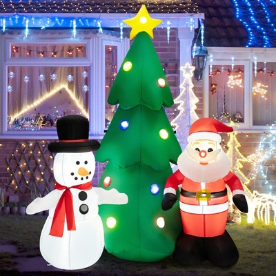Costway 6 Ft Tall Lighted Inflatable Christmas Decoration, Santa Claus ...