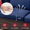 ELJGET 5 Pieces Patio Conversation Set, Outdoor Rattan Sectional PE Wicker Sofa Furniture Set with Coffee Table, Blue/Grey Cushion - 4 of 4