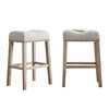 29" Upholstered Backless Saddle Bar Stools with Wood Frame, Set of 2 for Kitchen, Bar, and Dining - 4 of 4