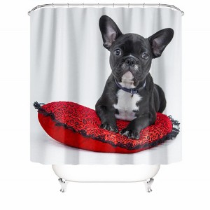 Dog Lying On The Pet Mat Shower Curtains for Bathroom Waterproof Fabric Bath Curtain Durable Soft Stylish Bathroom Decor 72x72 Inch - 1 of 1