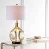 29.5" Metal Baird Table Lamp (Includes LED Light Bulb) Gold - JONATHAN Y: Modern Linen Shade, UL Listed - 2 of 4