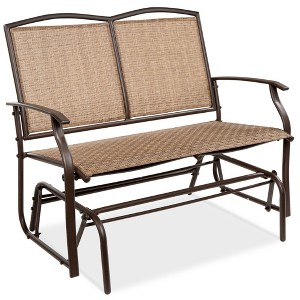 Best Choice Products 2-Person Outdoor Swing Glider, Steel Patio Loveseat, Bench Rocker w/ Armrests - 1 of 4