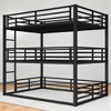 Full Over Full Over Full Metal Triple Bunk Bed with Guardrails and Ladder, Heavy-Duty Space-Saving Bed Frame ,kids bed - 2 of 4