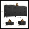 Jojoka 14 Drawer Dresser TV Stand with Charging Station – 63" Black Fabric Entertainment Center for 65-75" TVs, Bedroom & Living Room Use - 2 of 4