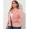 Coolmee Women Plus Size Casual Blazer Open Front Long Sleeve Work Office Cardigan Jackets - 2 of 4