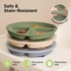 3-Pack Prep Suction Plates with Lids, 100% Silicone Baby Plates with Lid, BPA-Free Kids Divided Toddler Plates - 4 of 4